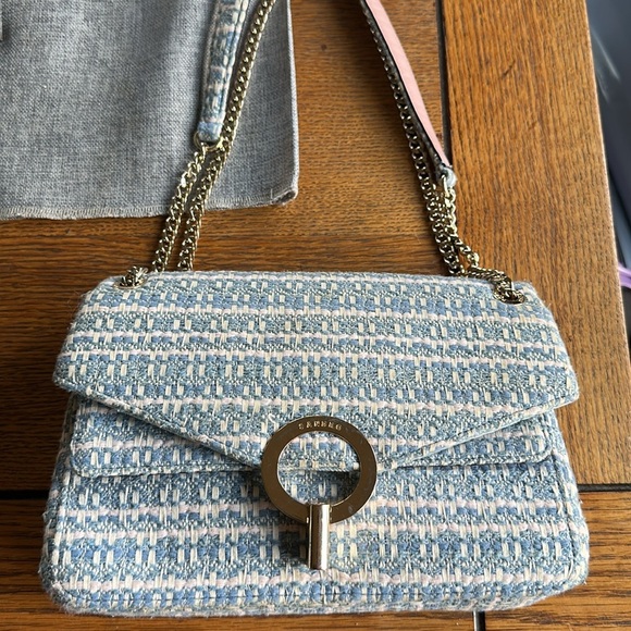 Sandro Handbags - Sandro tweed purse in blue and white.